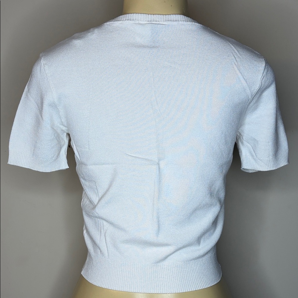 Divided Classic White Short-Sleeve Knit Top Size S - Picture 3 of 5